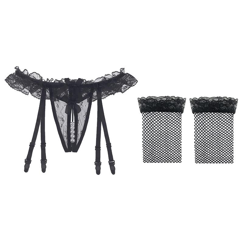 Sex Socks Clip Lace Garter Belt Sexy Transparent Garter Net Stockings Set Stockings Ultra-thin Temptation T-pants