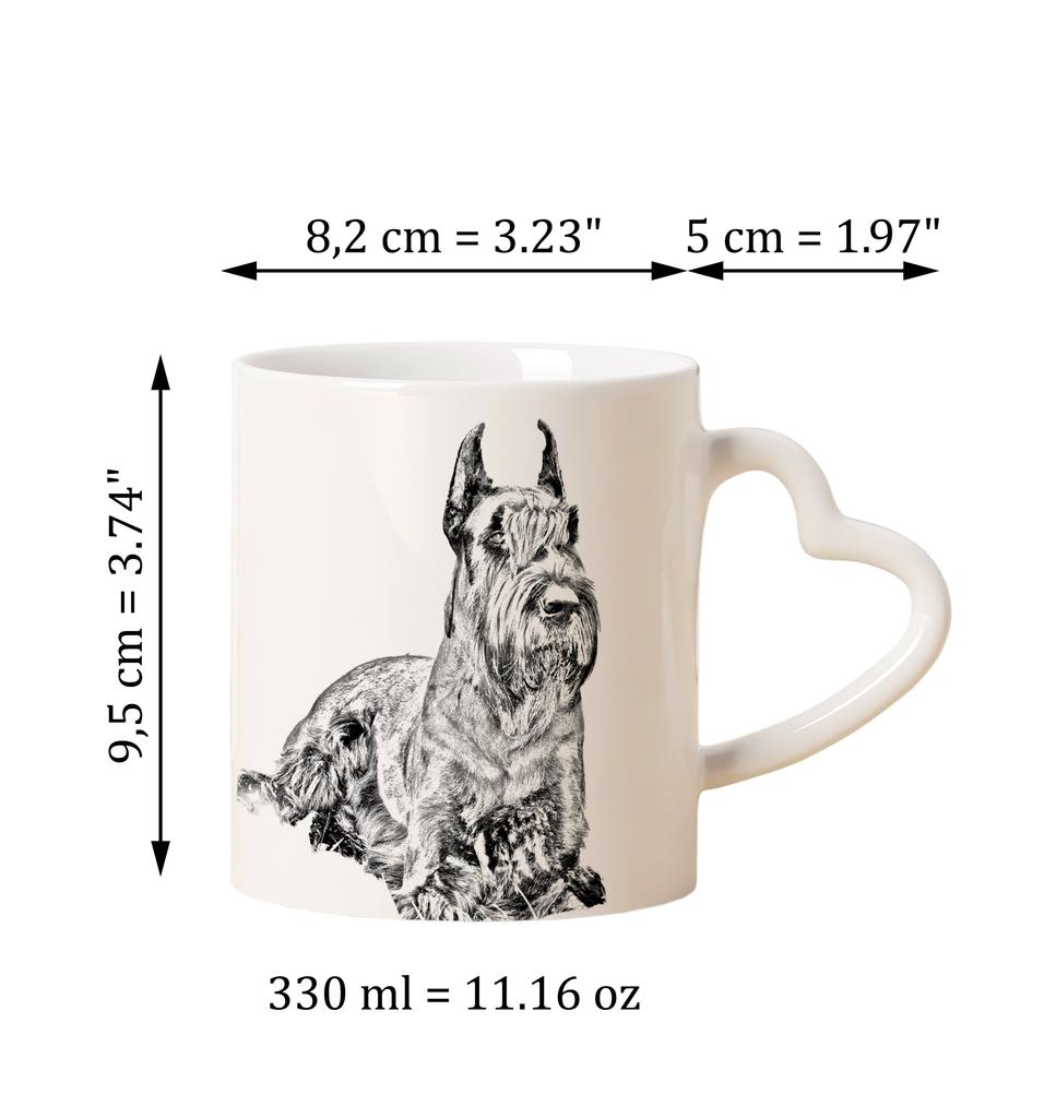Schnauzer I - cup with a dog, adorable cup with a heart-shaped handle, universal gift from the Art-Dog brand