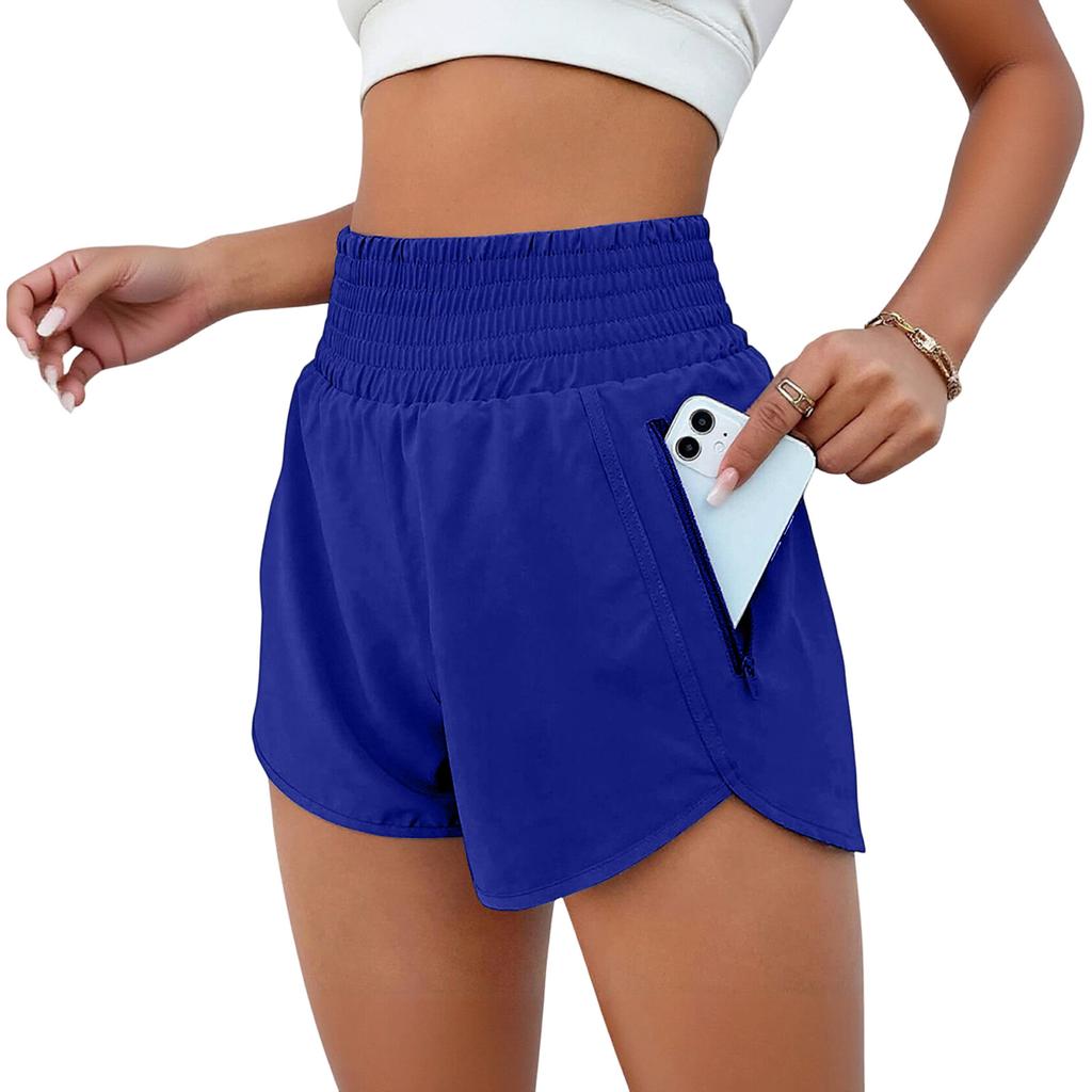 Women's Fashion High Waist Sports Running Yoga Belt Lined Adult Casual Shorts