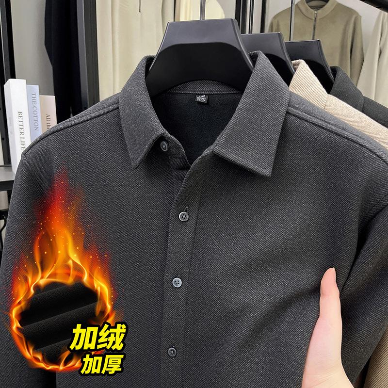 Winter Men s Lapel Collar Fashion Casual Long Sleeve M