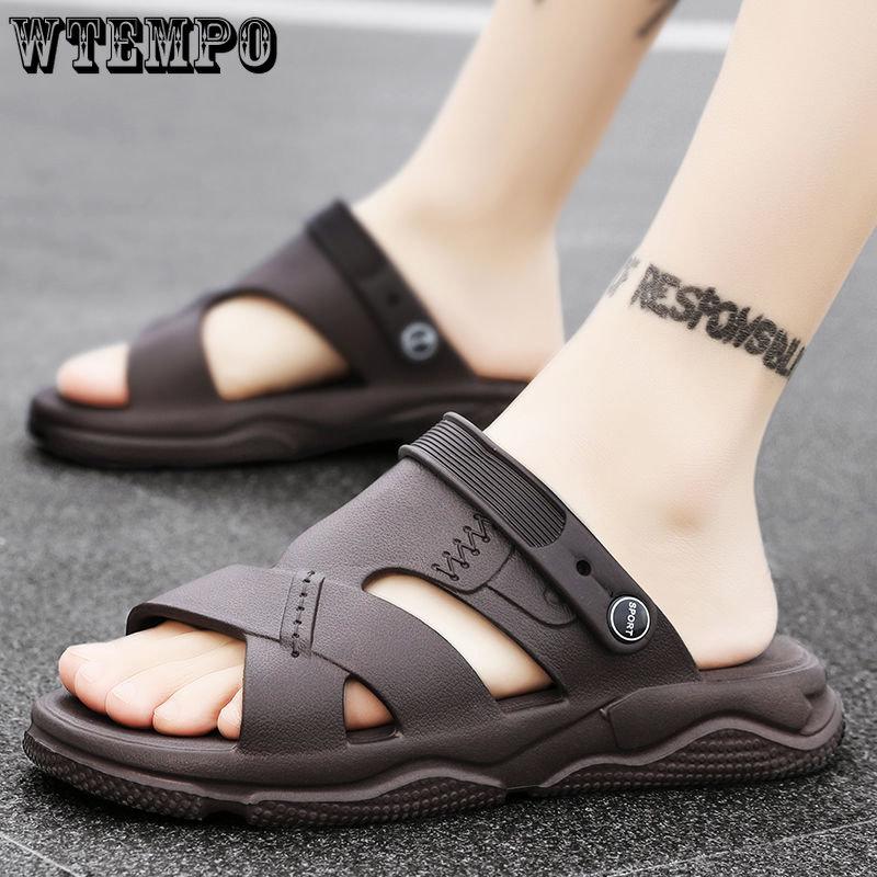 WTEMPO Herre Sommersandaler Tykk Bunn Hul Myk Bunn Slides Utendørs Strandsko Innendørs Tøfler Sklisikre Tursko