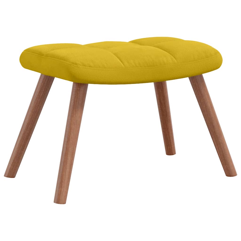 Yellow Mustard Velvet Relaxation Armchair with Footstool