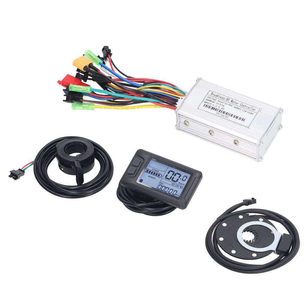 E-Bike Umbausatz 250W 350W 17A Sinuswelle 3 Modi Bürstenloser Motorcontroller Display PAS Daumengas Set