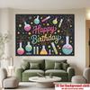Chemistry Science Birthday Party Banner, Polyester Backdrop for Home Room Wall Decor and Props