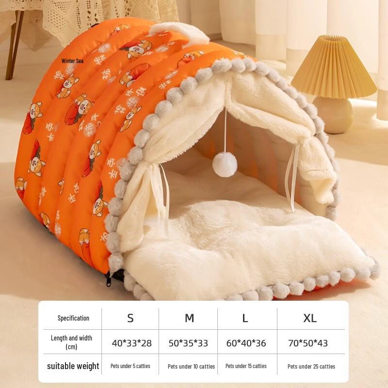 OEINGOEING Caterpillar Pet Tent Bed