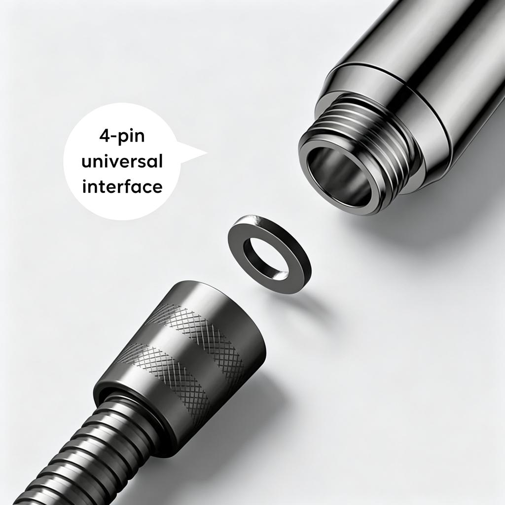High-Pressure Matte Hand-Held Shower Head with One-Button Water Stop G1/2 Connection Multiple Spray Modes for Luxury Bathroom