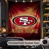TapestrySan Francisco 49ers Custom Name Text Personalized Wall Hanging Tapestry Home Wall Decor