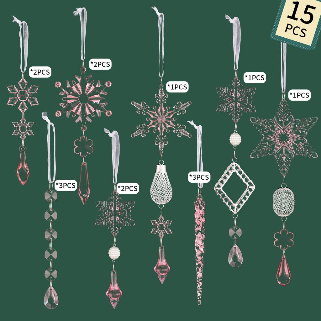 For Tree Decoration Christmas Ornaments Blue Versatile Holiday Decoration Set Crystal-Clear Finish Easy To Hang