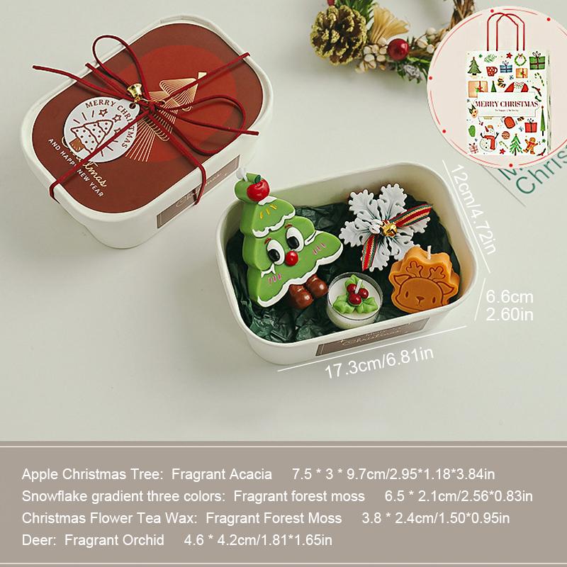 1 Set Atmosphere Cozy Handmade Long-Lasting Candle Gift-Worthy Gift Festive Christmas Fragrant Set Travel-Friendly 17.3x12x6.6cm