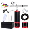 AD23-Dual Action Extra Battery Airbrush Kit With Compressor Replaceable Battery Cordless Air Brush Set For Manicure, Painting