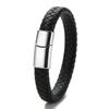 Herren Retro Geflochtenes Lederarmband mit Magnetschnalle