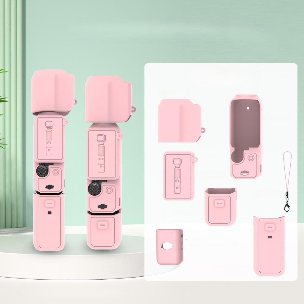 Silikonowe Etui do DJI OSMO Pocket 3 i Akcesoriów Ochrona 360° Jednolity Kolor Różowy Czarny Szary Niebieski