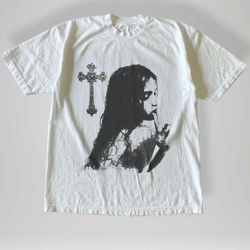 

Vintage Style Gothic Girl Graphic Streetwear Goth Fashio Men s Black Size S 4XL New Spring/Summer Arrivals Regular Fit Casual S разноцветный