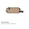 GUCCI Adjustable Strap Canvas With Leather Trim Shoulder Bag, Crossbody Bag Men's Beige & Brown 834269-FAEON-9750