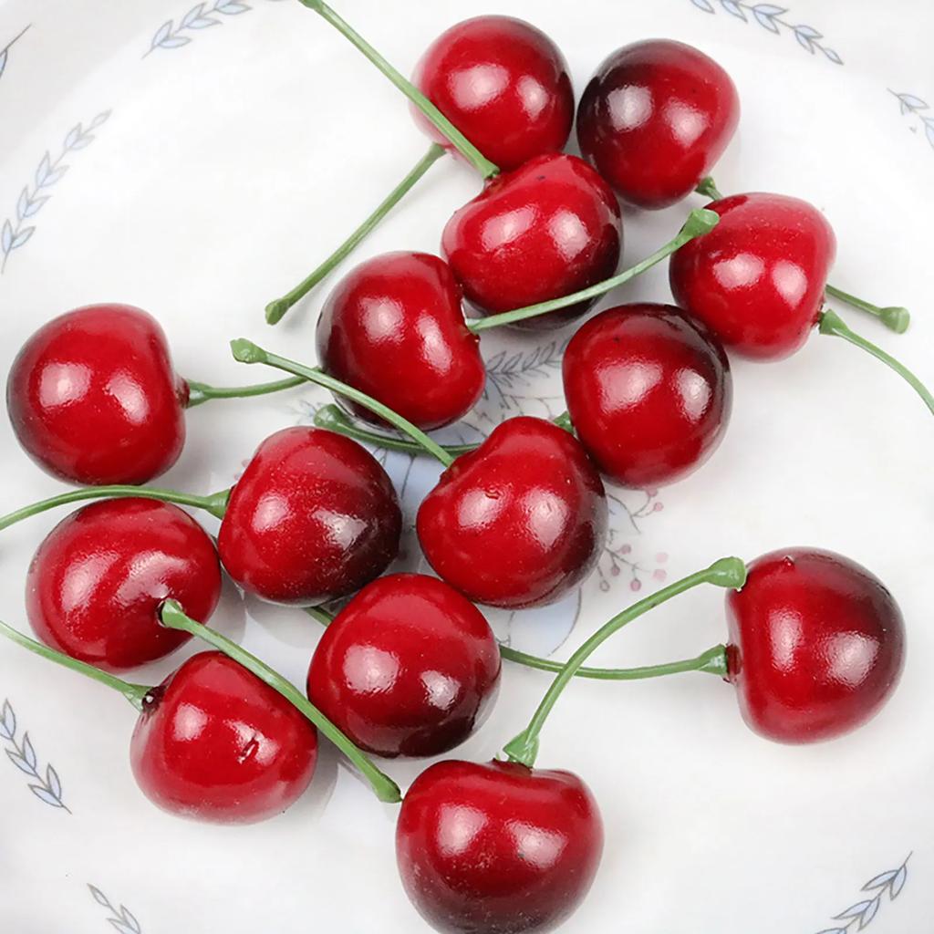 50pcs Artificial Cherries Bubble Cherry Fruits Wedding Home Decoration Photography Props