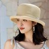 Pălărie de paie New Umbrelă de soare Summer Fashion Curling Top Hat Pălărie de găleată Călărie de protecție solară Pălărie de soare Pălărie de soare în aer liber Femei