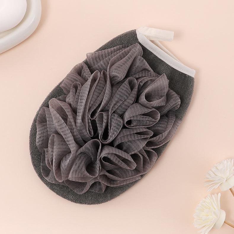Double-Sided Bath Scrub Mitt Glove - Exfoliating Sponge for Dirt & Dead Skin Removal, Large Size