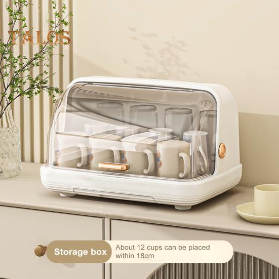Baby Bottle Drying Rack with Cover 360-Degree Sealing Kitchen Cabinet Organizer Bottle Holder for Valves Straws Nipples Space-Saving Countertop Dryer