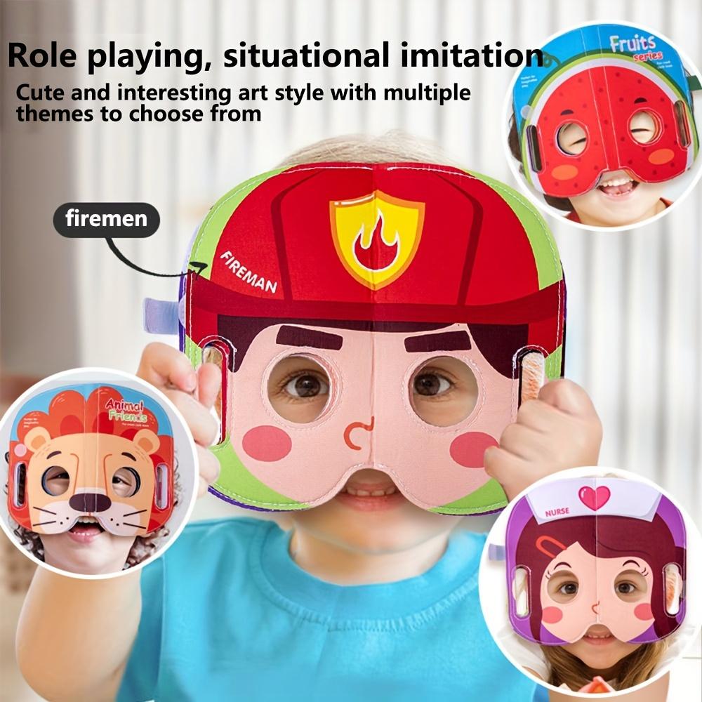 Mask Cloth Book Baby Toy, Animal Fruit Character Role-Playing, Pretend Play Cognitive Learning Toy, Birthday Christmas Gift