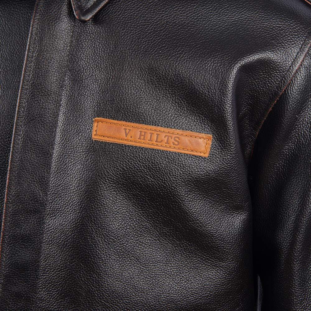 Flight Suit A2 Thick Genuine Cow Men Leather Jacket Vintage Oil Waxed Brown Aviator Bomber Jackets Male Winter Coat