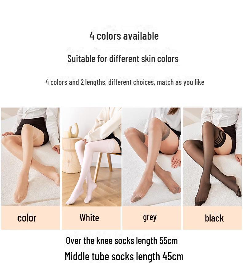 Damen Schwarze Mid-Calf Socken - Anti-Fadenzug, Dünn, Halblang, Überknie, Frühling/Sommer Stile