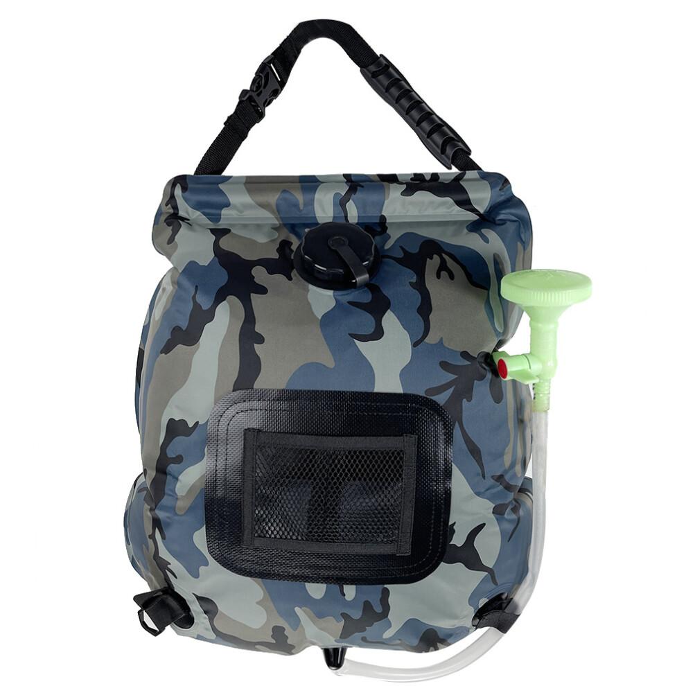 20L Portable Solar Shower Bag with Adjustable Showerhead for Camping & Outdoors