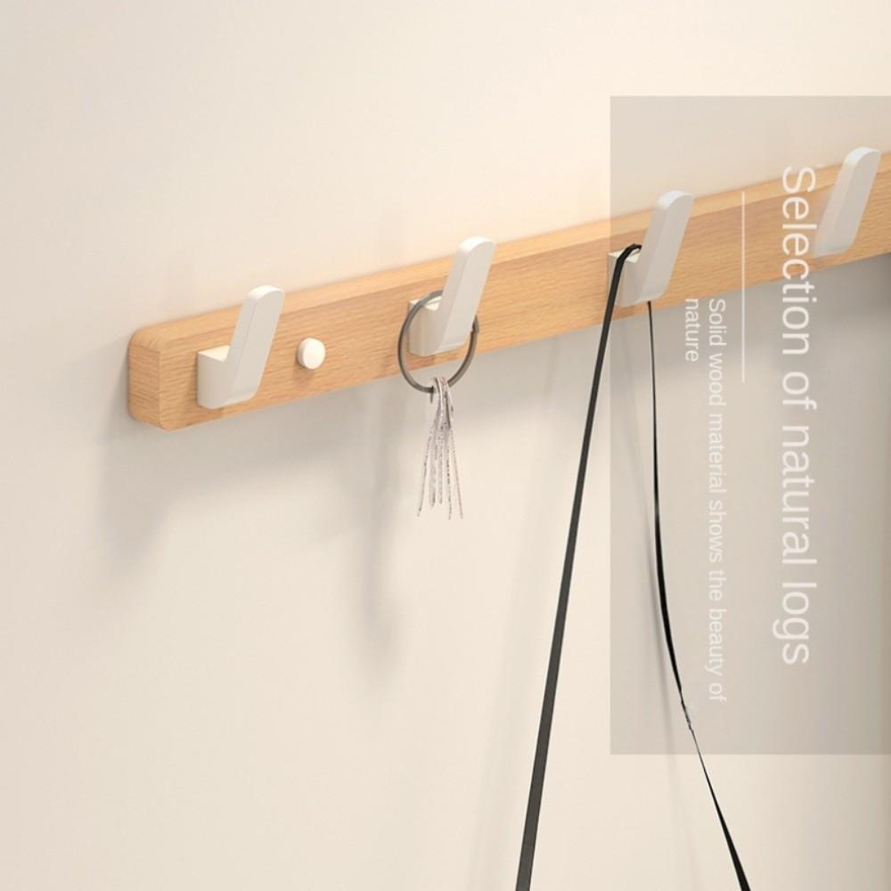 Entrance Hanging Walnut Wood Clothes Hook Without Punching Hats Organizer Fitting Room