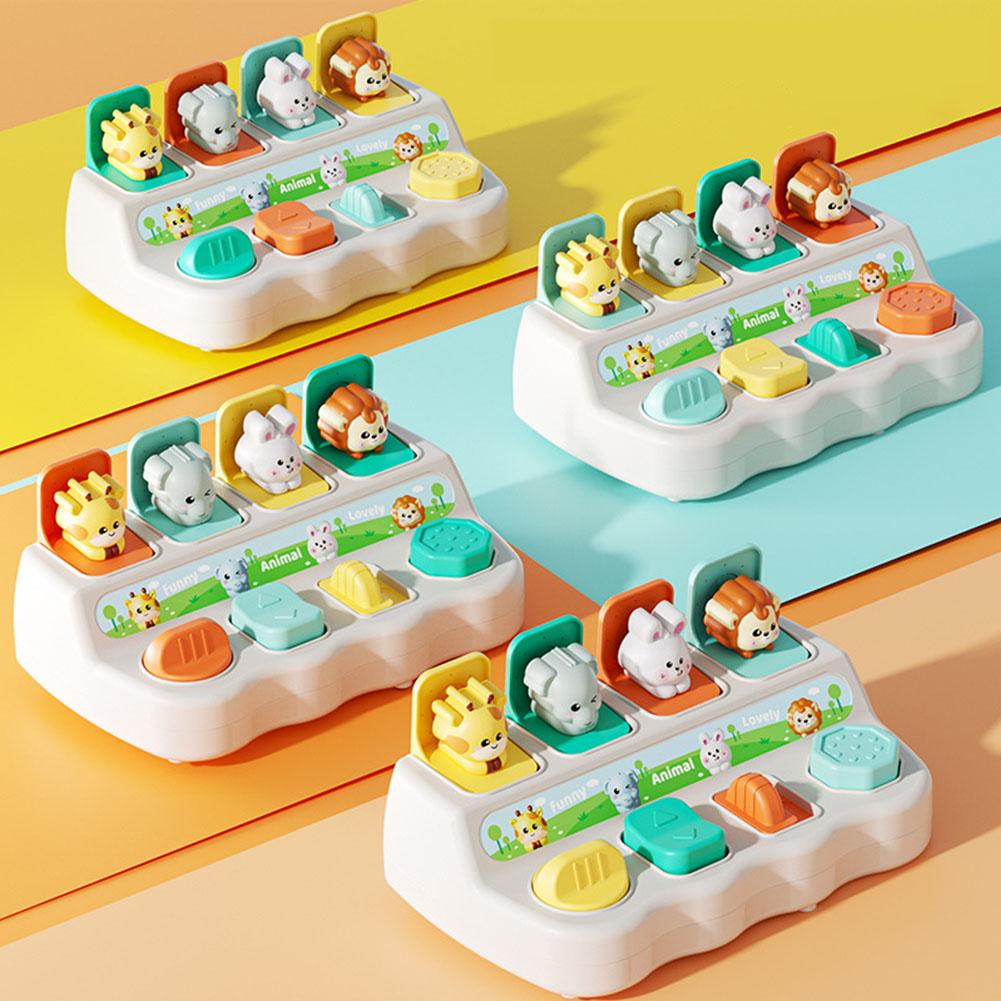 Interactive Pop Up Animals Toys Kids Hide Seek Switch Box 6 12 Months Cause and Effect Toys Montessori Development Sensory Toys