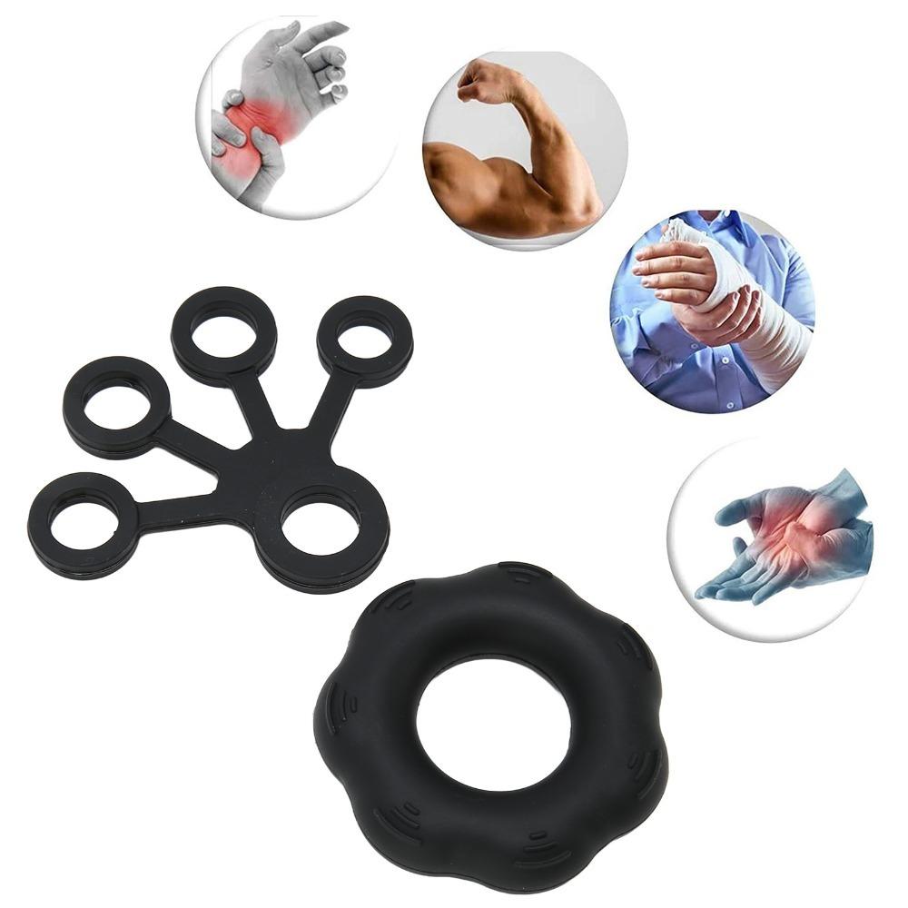 4pcs Silicone Hand Grip Strengthener Flexible Finger Exerciser Finger Stretcher Strength Training