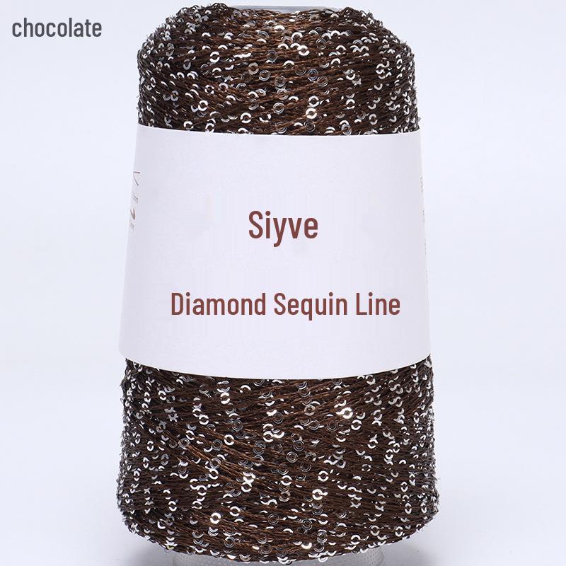 Filato di paillettes Siyue 2mm - Lana tessuta a mano per progetti fai da te (100 grammi)