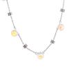 Yhpup Exquisite Stainless Steel Crystal Chain Necklace Bracelet for Women Water Resistant Chic Popular Jewelry Accessories
