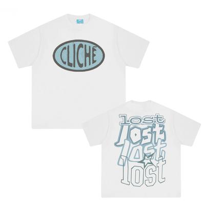 Klischee Creme Schnitt 2025 T-Shirt Sommer neu MGK T-Shirt Ärmel Koreanisch 100% Baumwolle Kleidung Hohe Qualität Weiblich/Männlich Hip Hop Oberteile