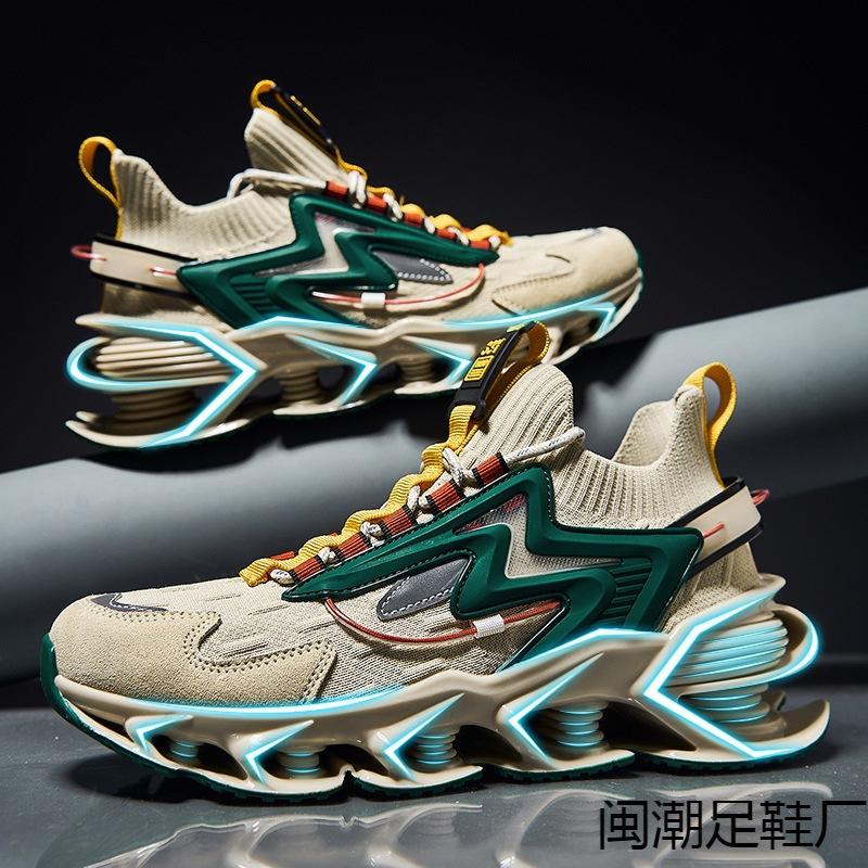 

Men s shoes Guochao men s shoes blade running shoes 2025 autumn fly-woven sports and leisure shoes street style thick sole 39 белый