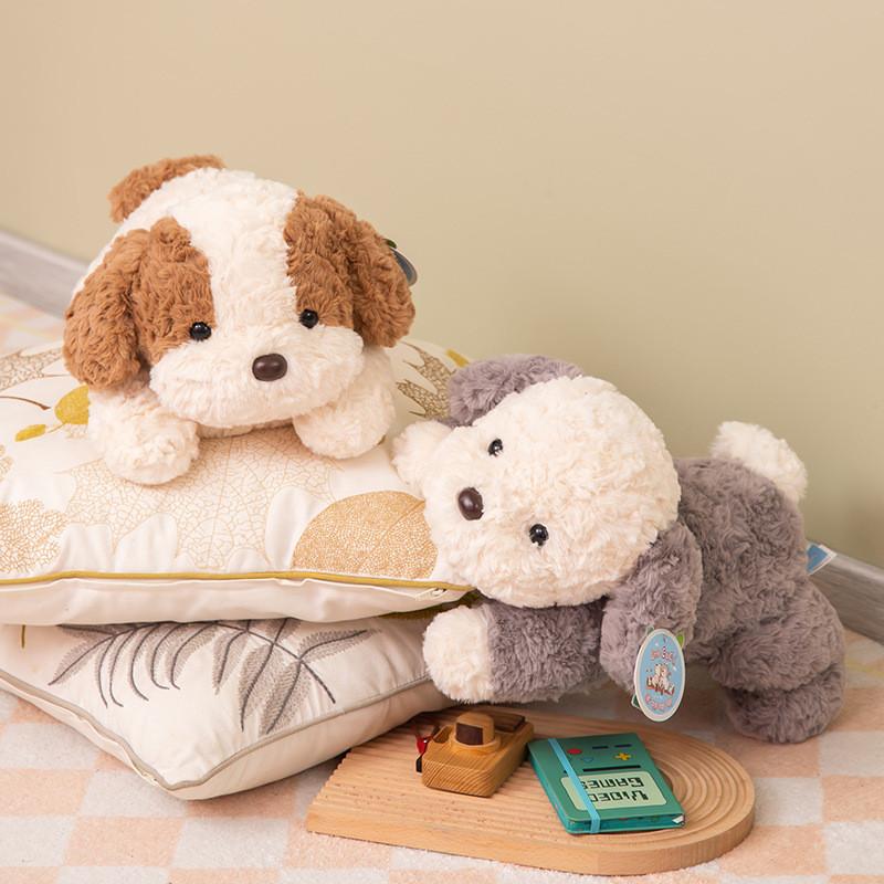 Delightful Dog Plush Soft Toy In Brown And Gray Perfect For Children And Toddlers