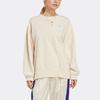 adidas Originals Trefoil Loose Fit Crew Neck Long Sleeve Sweatshirt Women Tops Off-White IC4977