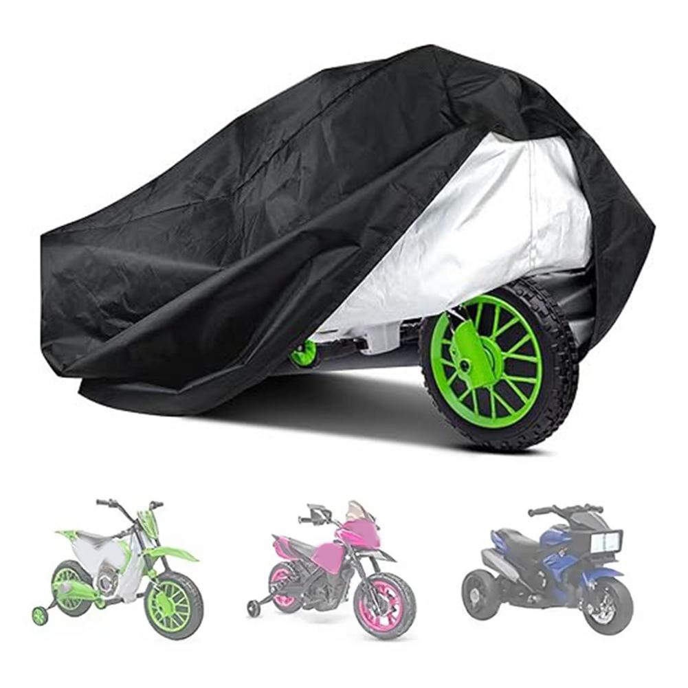 Weatherproof Child Bike Cover Black Waterproof Oxford Fabric Tear-resistant Adjustable Bottom Rope Prevents Dust And Debris
