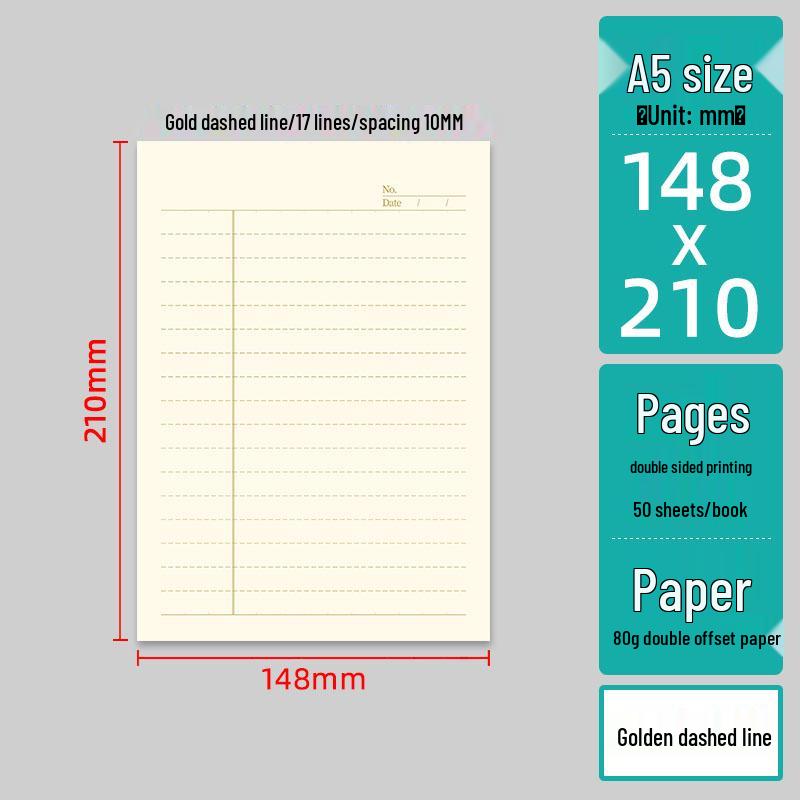 American Style Lined & Grid Paper Draft Pad with Sticky Notes for Homework & Exams