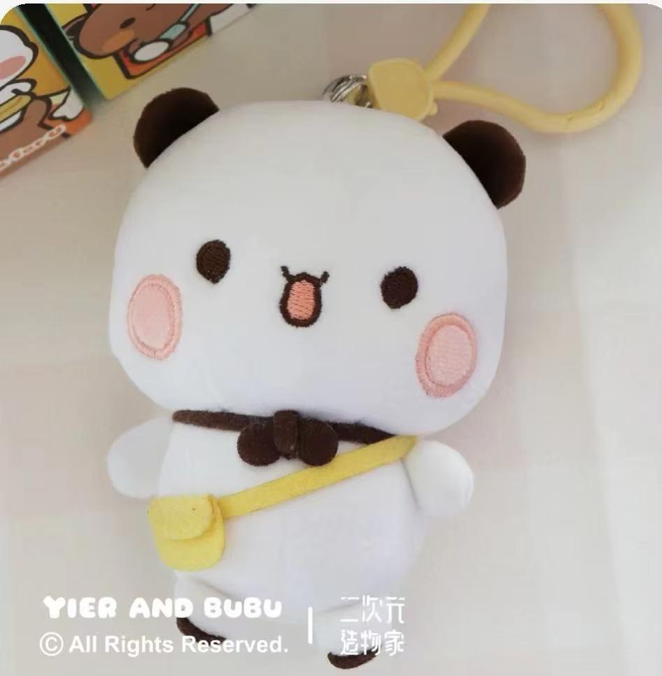 New Little Bear and Yier Short Plush Pendant Dolls Cute Cartoon Panda Bear  Backpack Pendant Couple Gifts Bag Charm