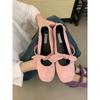 2025 night breeze suede leather bow Mary Jane shoes women's spring new round head inner height increase single shoes women