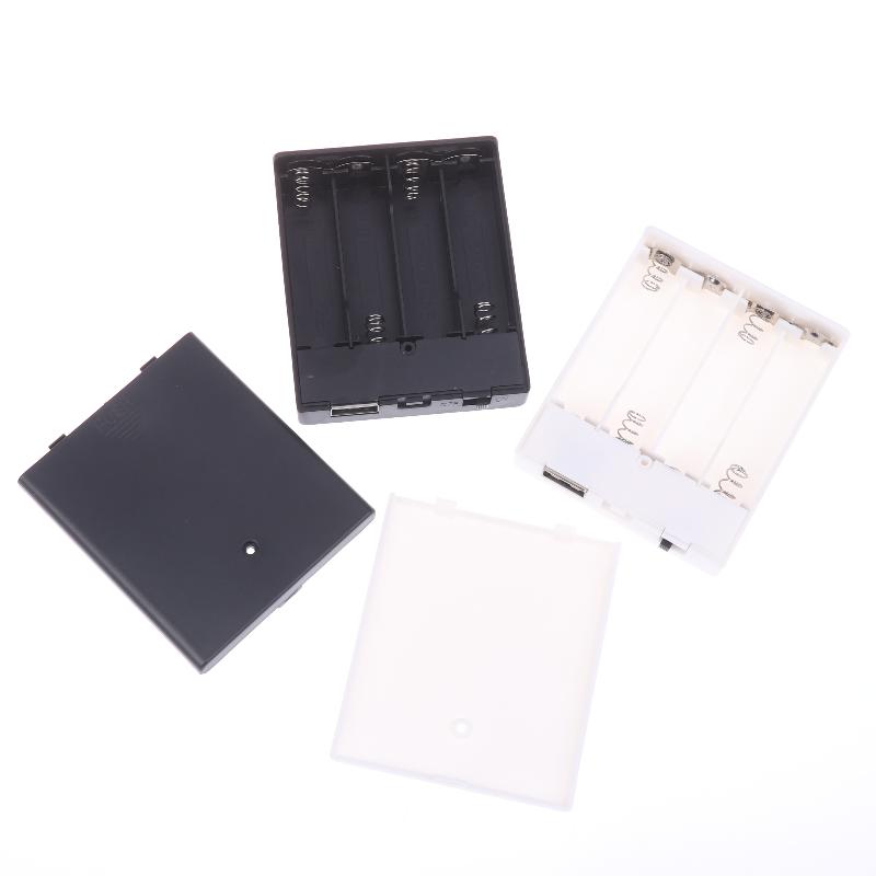 1 ks USB napájecí box na baterie přenosný mini držák na 4 AA baterie úložný box pouzdro pro příslušenství LED pásků