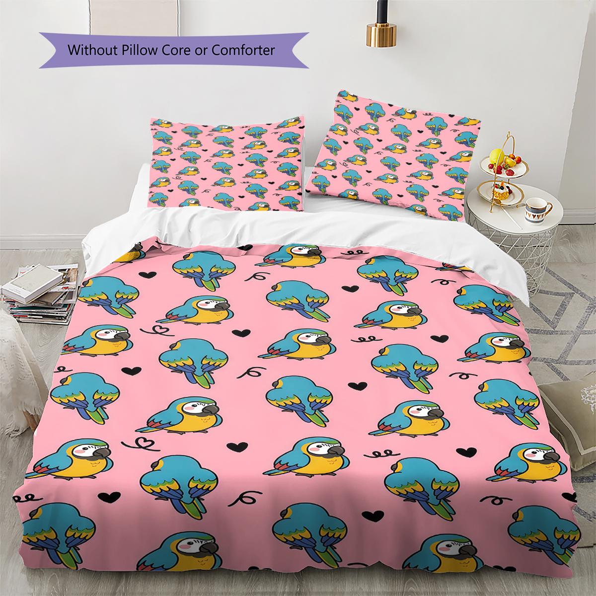 

Pink Cartoon Art Pattern Bedding,Quilt Set Quilt Cover Pillowcase Home Birthday Gift (1 * duvet cover + 2 * pillowcase, without core) 135x200cm