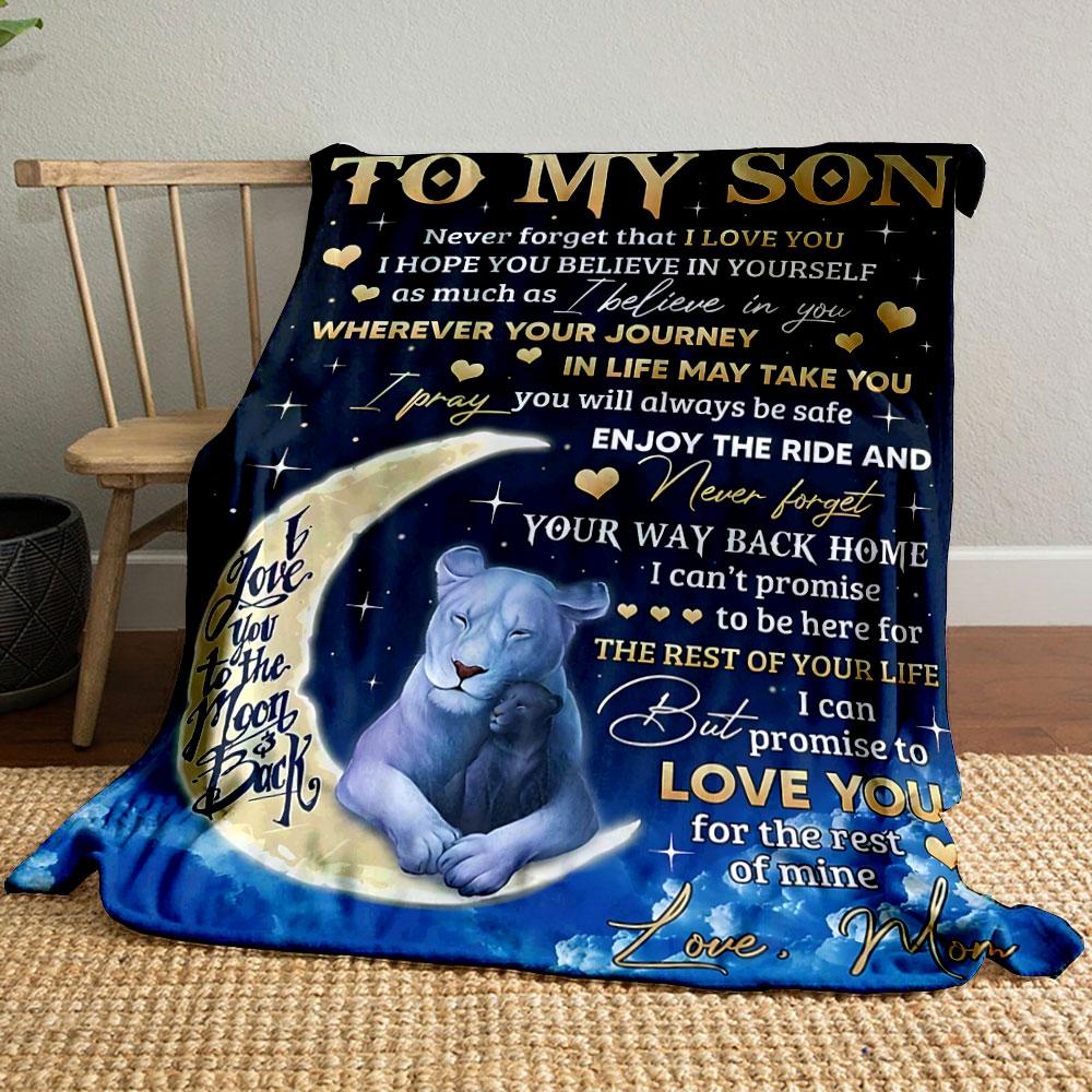 

Letter Print Lion Moon Blanket bedroom Blanket for Livingroom Couch lunch break Soft throw for Friend s festival Gift 80cm x 120cm