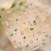 Plaid Star Vintage Academic Five-Pointed Star Small 5D Nail Art Stickers Embossed Nail Decals Manicure for Women