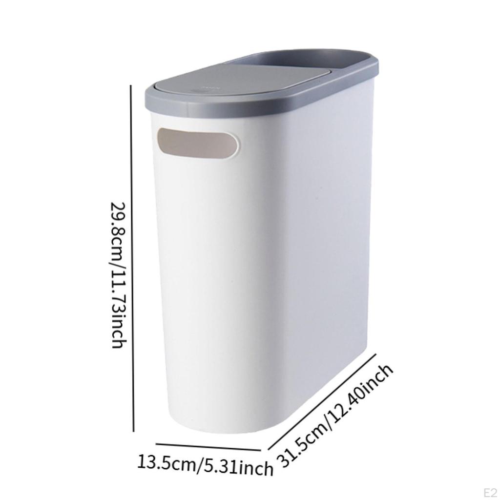 Bathroom Press Lid Waste Bin Large Capacity Narrow Space Garbage Container Living Room for