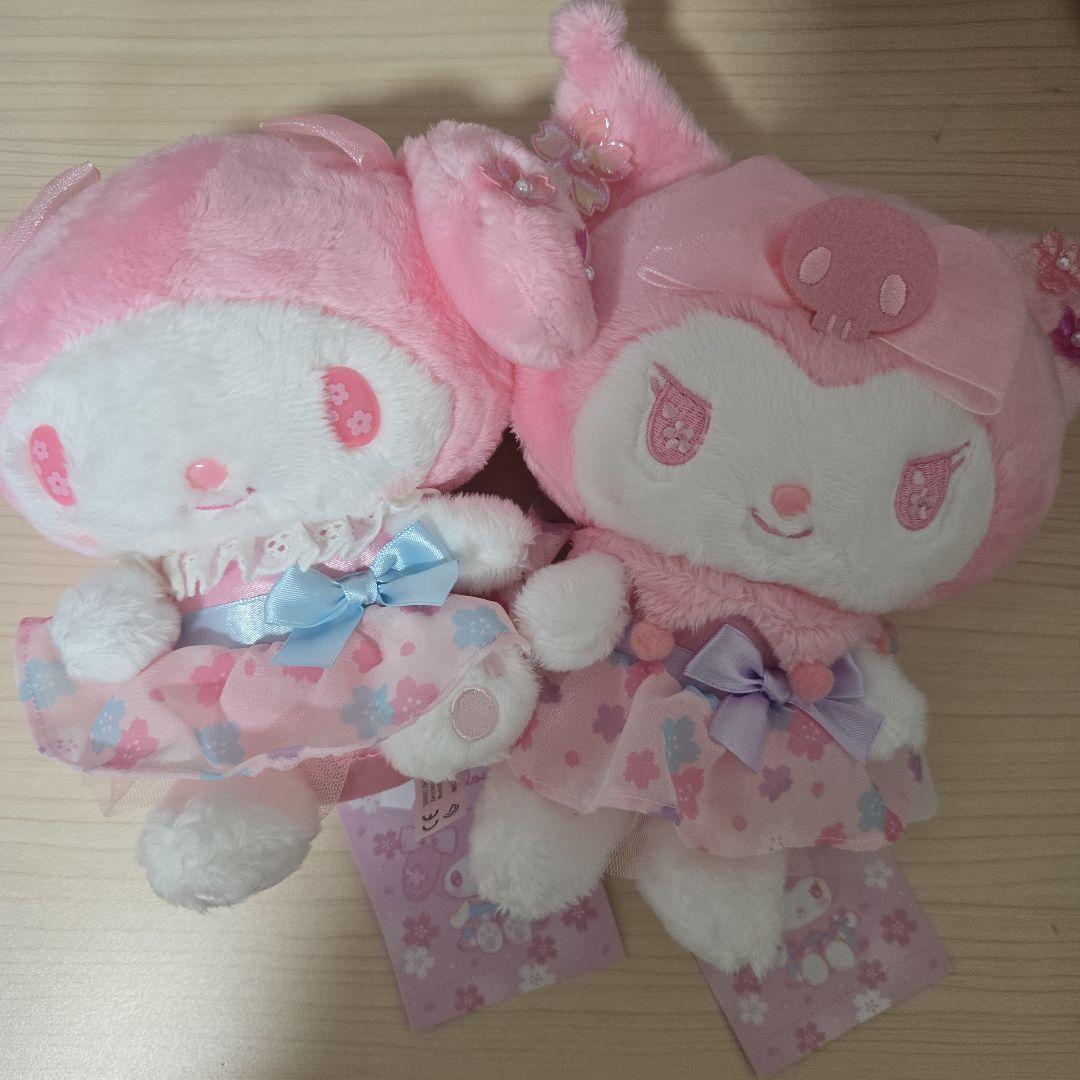 Sanrio Sakura Series 2022 My Melody Kuromi Plush Set of 2