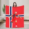 Smug Haalands Face Blanket Soccer Football Fleece Novelty Soft Throw Blankets for Bed Sofa SpringAutumn