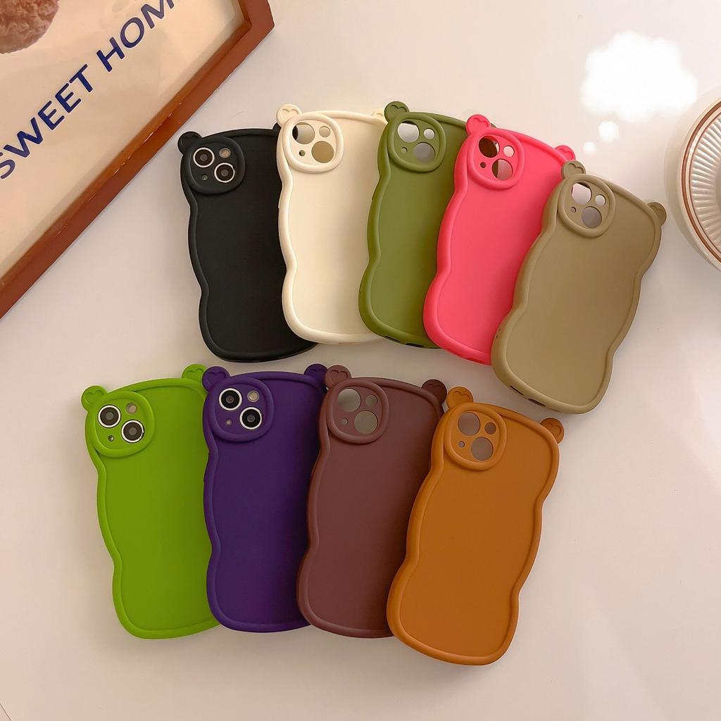 ins Autumn and Winter New Cartoon Bear Ears Case for iPhone 16 Pro Max Apple 17 Phone Case 14/15
