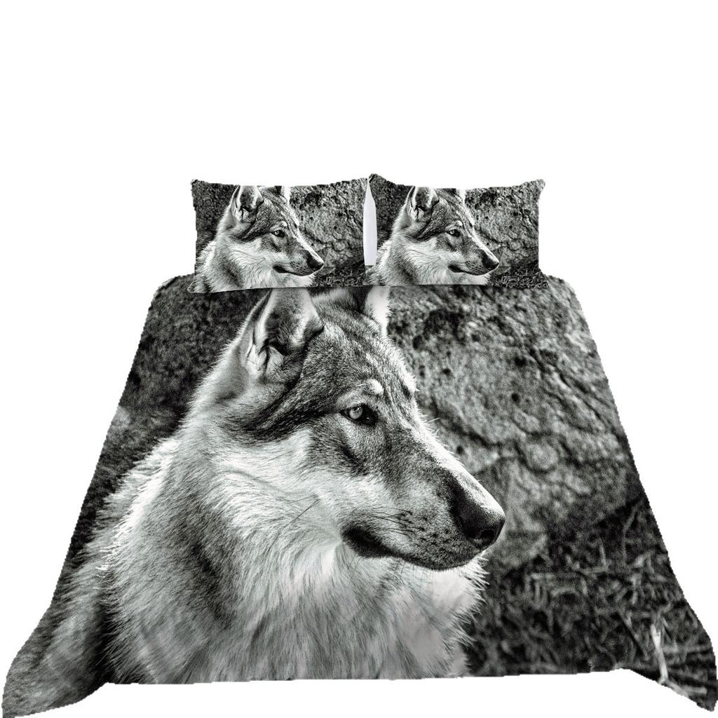 Wolf Series Bedding Two Or Three-Piece Digital Printing Polyester Fabric