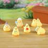 Yellow Chicken Resin Figurine - Handmade Moss Landscape Ornament for DIY Decor