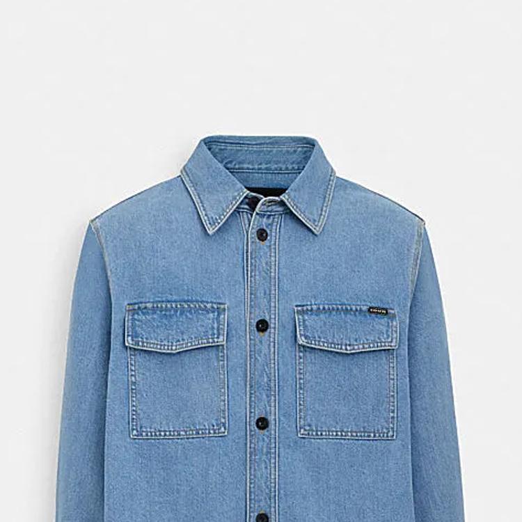 COACH SS24 Shirt Men's Light Indigo CM799-NIM